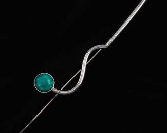 G. Rodrigues Sterling Silver and Bluish Green Quartz 