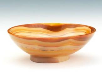 Chinese Carved Banded Agate Vanity Dish 