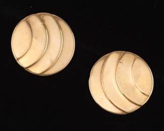 Ladies Vintage Pair of Gold Cascade Rondel Earrings 