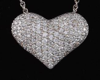 18K Pave Diamond Heart on a 14K Gold Chain