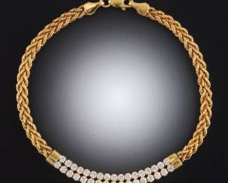 Ladies Gold and Clear Stones Bracelet 