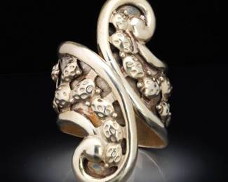 Mexican Sterling Hinged Cuff Bracelet