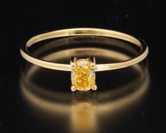 18K GIA Certified Natural Fancy Diamond Solitaire