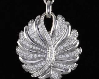 Kat Florence Workshop 18K White Gold Diamond Pendant On A Gold Chain
