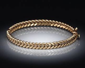 14K Yellow Gold Twisted Wire Bangle 