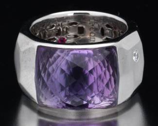 Roberto Coin 18K Gold, Amethyst and Diamond Ring 