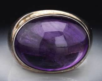 Ladies Sterling Silver and Amethyst Ring 