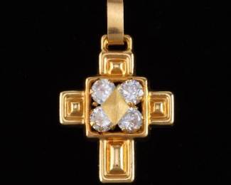 18K Yellow Gold Cross