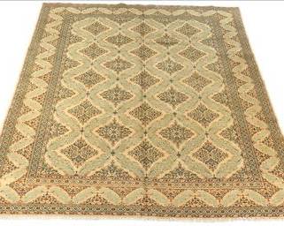 Kashan Ivory Sky Blue Carpet