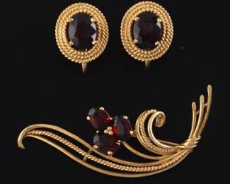1960s Three Piece 14K and Garnet Suite 