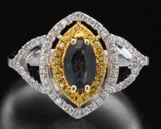 GIA Certified Alexandrite 18K Diamond Ring