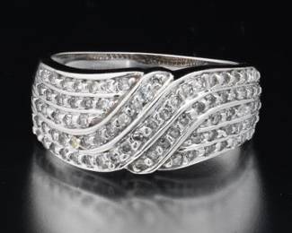 14K White Gold and Diamond Ring