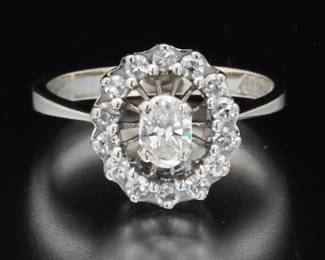 14K White Gold Diamond Ring
