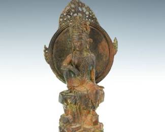 Early Chinese Bronze Seated Bodhisattva