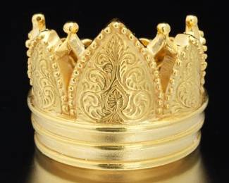BACH 18K Gold Crown Design Ring 