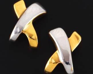 14K Tuotone kisses Earrings