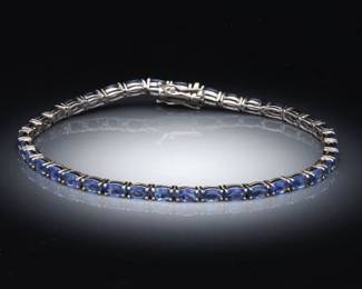 Ladies Sterling Silver and Tanzanite Bracelet 