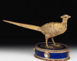 Silver Pheasant Perfume Bottle and Box