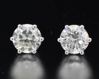 14K Gold Diamond Stud Earrings