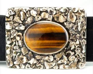 Custom Made Sterling Tiger Eye Buckle