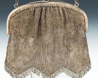 Circa 1915 Sterling Silver Mesh Purse 