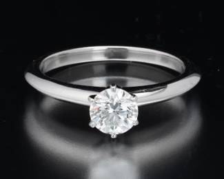 Tiffany  Co. .950 Platinum GIA Certified Internally Flawless Solitaire Diamond