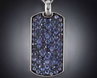 Ladies Sterling Silver and Tanzanite Pendant on Chain 