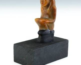 Egyptian Agate Seated Figure of a High Ranking Lady