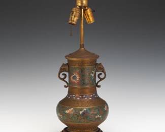 Chinese Cloisonn Enamel Lamp Base