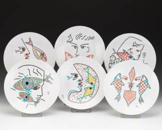 Six Jean Cocteau Plates