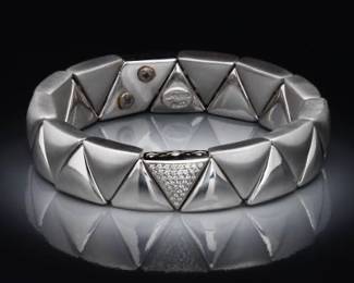 LUIGI TAVANTI Italian 18K Gold Sectional Flexible Bracelet 