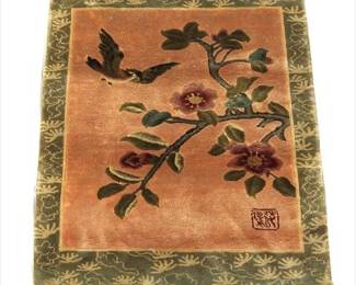 Chinese Art Deco Style Silk Pictorial Carpet