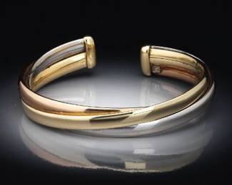14K TriColor Cuff Bracelet