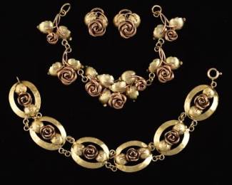 14K Handmade Three Piece Floral Suite