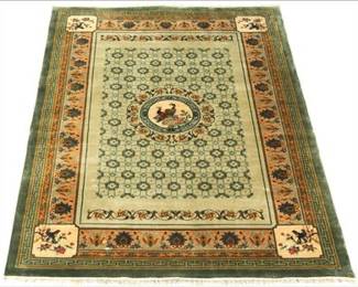 Chinese Art Deco Styke Bamboo Silk Pictorial Carpet