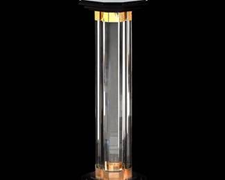 Hollywood Regency Lucite  Brass Pedestal, Late 20th Century 