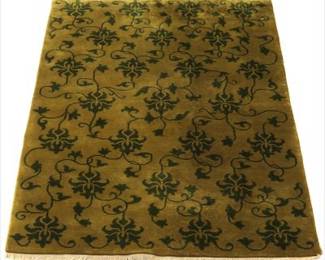 IndoTibetan Fine Wool Blooming Lotus Flowers Carpet