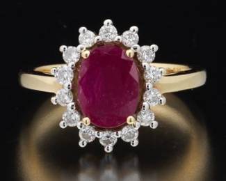 14K Ruby and Diamond Ring