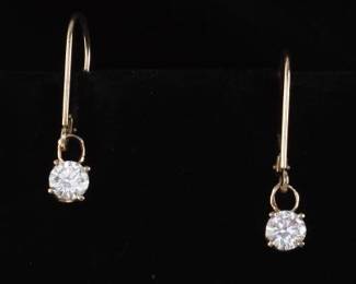 Ladies Pair of Gold and Diamond Earrings