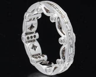 18K White Gold Eternity Band 
