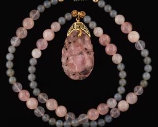 Quartz Pendant and Chain with 14K Attachments