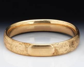 Ladies Vintage Gold Filled Victorian Style Bangle 