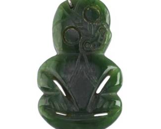 Hand Carved Pounamu Maori HerTiki Pendant