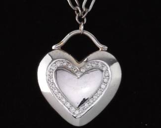 Tiffany  Co. 18K White Gold Pendant and Chain