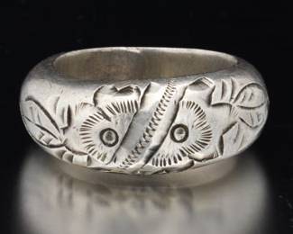 Chinese High Carat Silver Archers Ring 