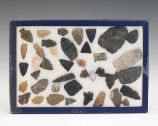 Collection of Native American Flint Arrowheads  Stone Points