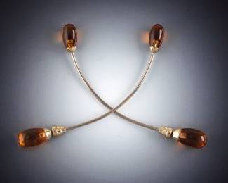 18K Gold Crescent Earrings 