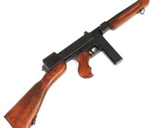 Denix Reproduction Of A Model 1928 Thompson Submachine Gun With Original 1936 Sales Catalog
