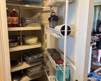 Closet full of kitchen items