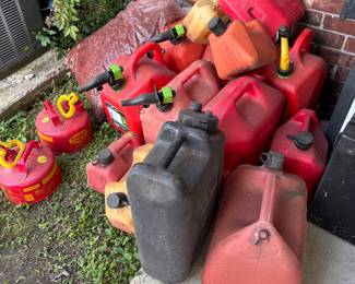 Gas cans of all shapes and sizes
